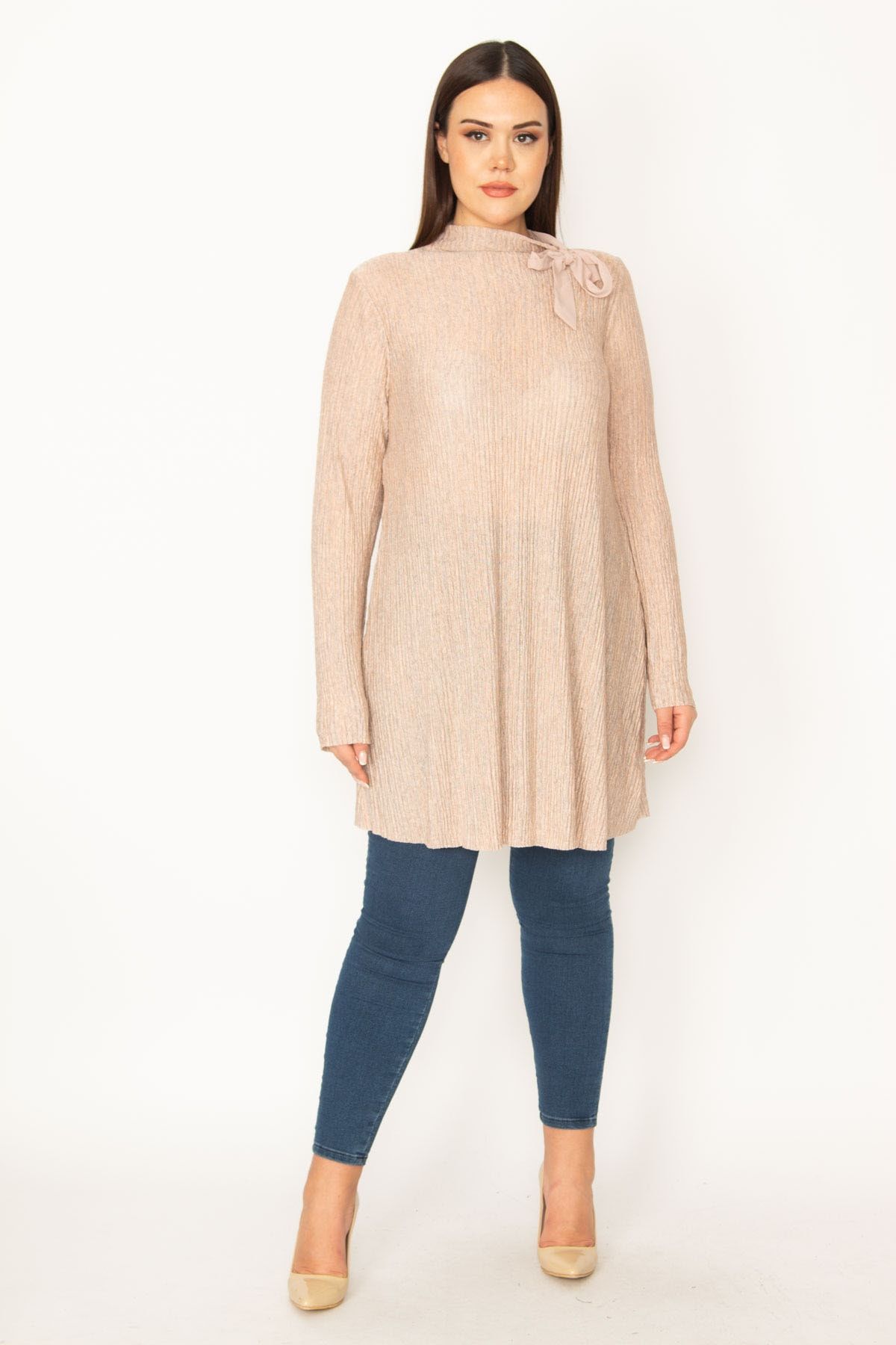 Şans Plus Size Tunic - Pink - Relaxed fit