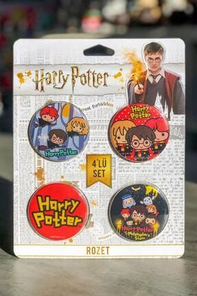 Rozet 4lü Set Harry Potter Hermonie Granger Ron Weasley Lisanslı 306 90 11