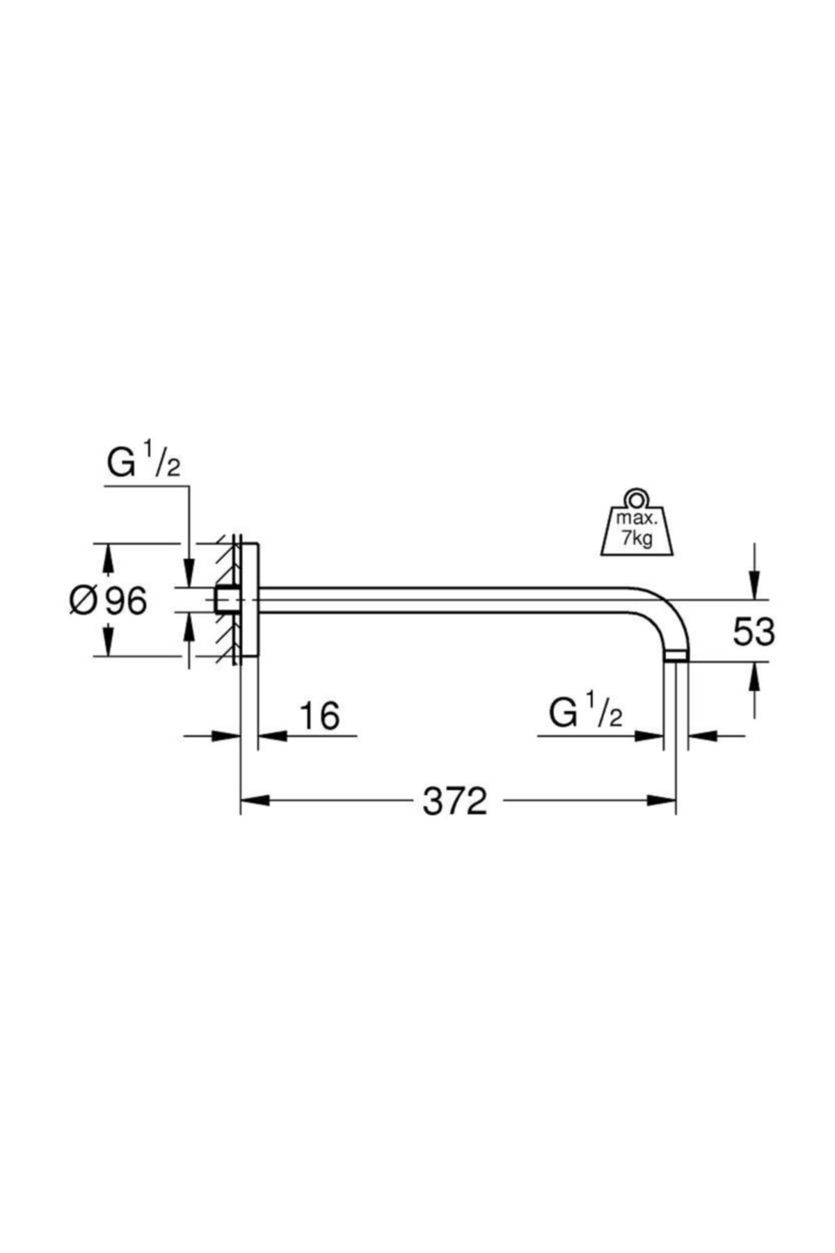 Grohe-دش رأسي حديث كروم راحة 38 سم 3