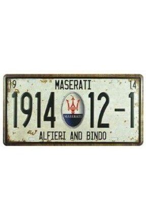 Kabartmalı Vintage Maserati Orginal Amerikan Plaka 15x30 78555