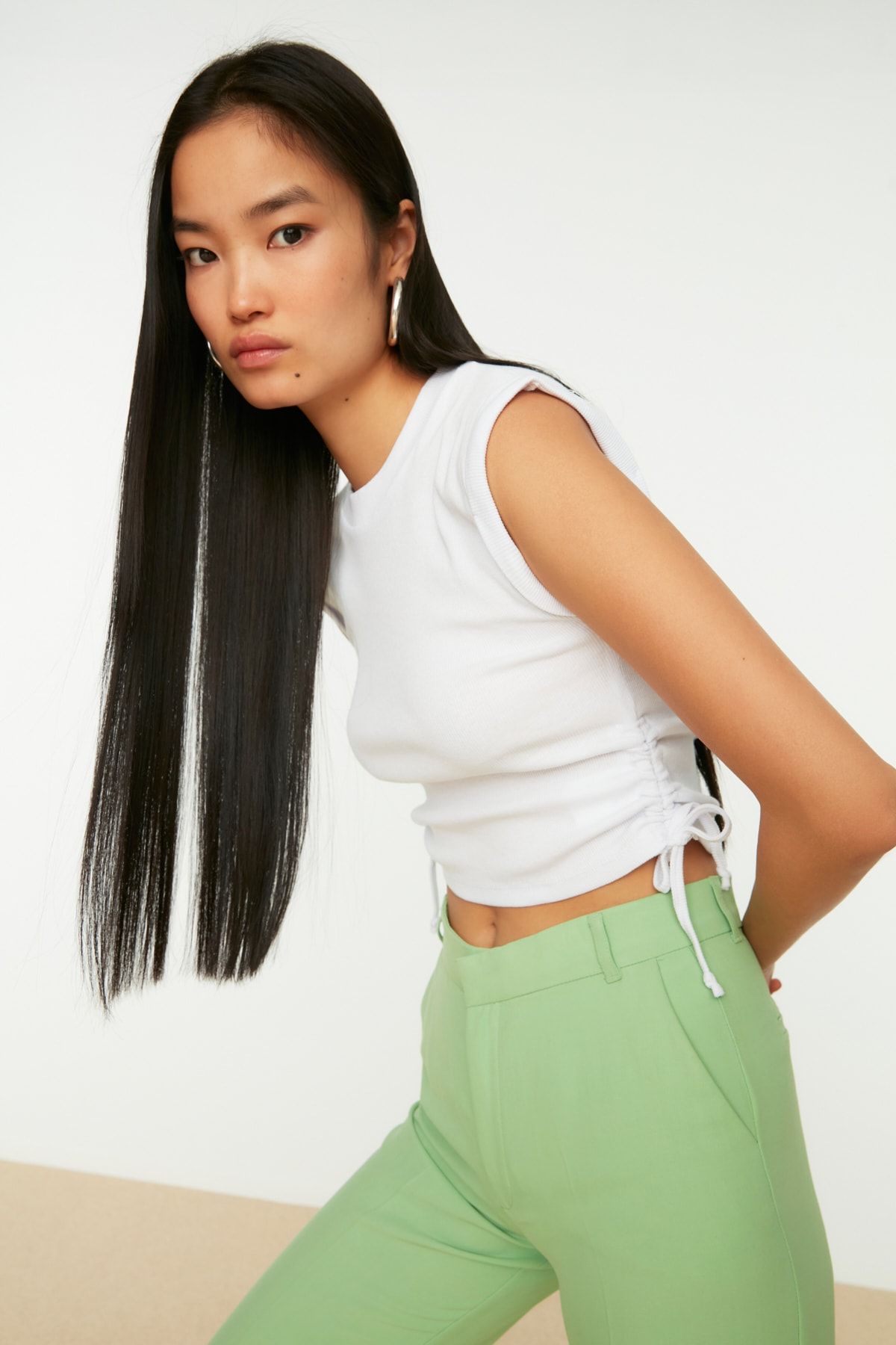 Trendyol Collection Bluse Weiß Slim Fit Fast ausverkauft