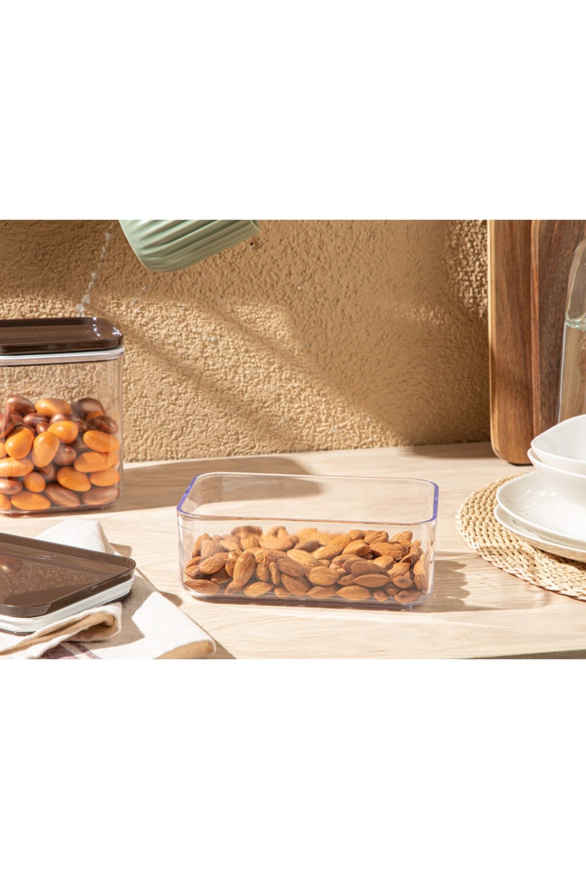 English Home-Brena Rectangular Plastic Food Container 750 Ml Brown 2