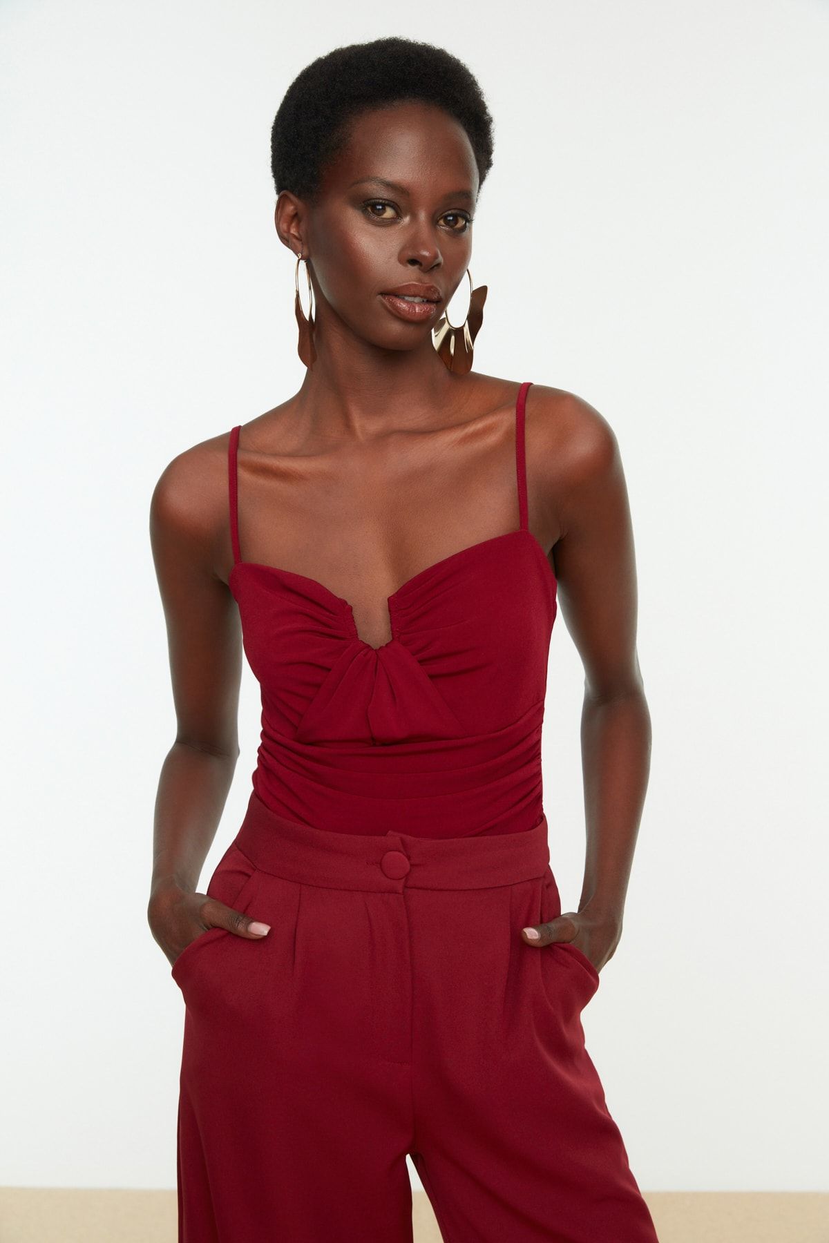 Trendyol Collection Body Bordeaux Slim Fit Fast ausverkauft
