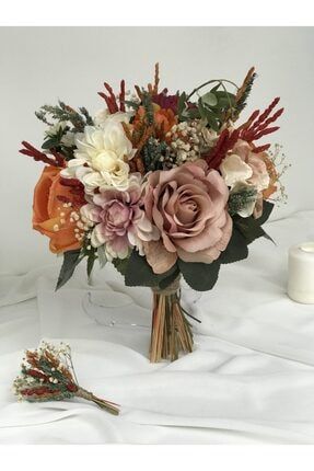 Almila Store Yeni Sezon Gelin Çiçeği Renk Cümbüşü Gelin Buketi Ve Damat Yaka Çiçeği ALMBKT000011