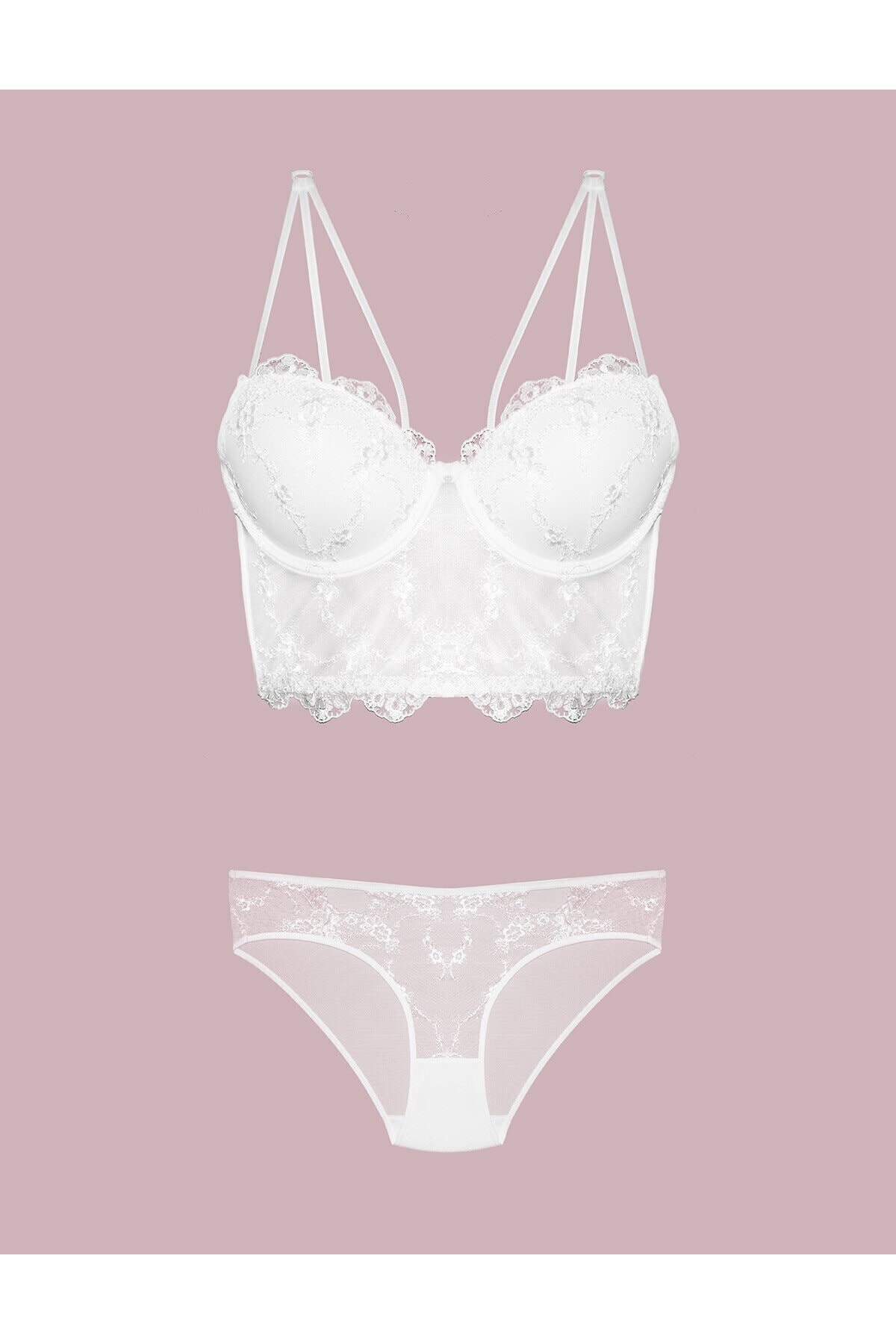 Red Lace Underwired Support Bra Set