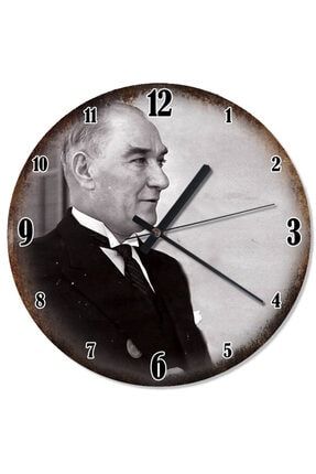 Mustafa Kemal Atatürk Retro Duvar Saati saaat-2203-30