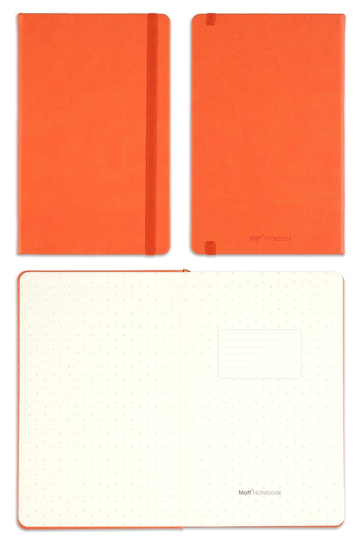 Matt Notebook-دفتر مرن مقاس 13 × 21 منقط باللون البرتقالي 6