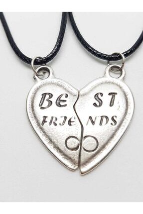 Antik Gümüş Kaplama Kalp 2'li Arkadaşlık Bff Best Friends Kolyesi. Çocuk Genç Kolye KALP2LİARKADAŞLIKKOLYESİ