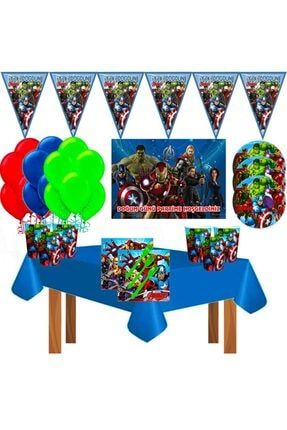 Avengers Afişli Yenilmezler 24 Kişilik Doğum Günü Parti Süsleri Malzemeleri Seti Lüxavengers1 afş avengers 24