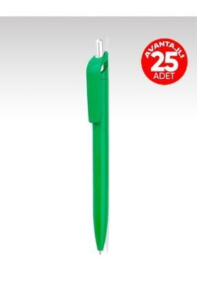 25 Adet Basmalı Mavi Mürekkepli Tükenmez Kalem - Yeşil EGESTA-1063-25