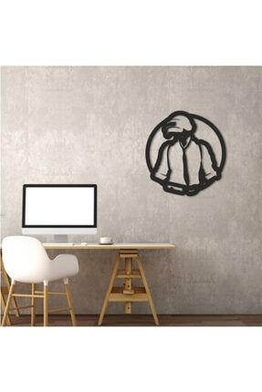 Üç Boyutlu Ahşap Tablo Pupg Oval Figürü Duvar Dekorasyonu 50 X 70 THST74580012478