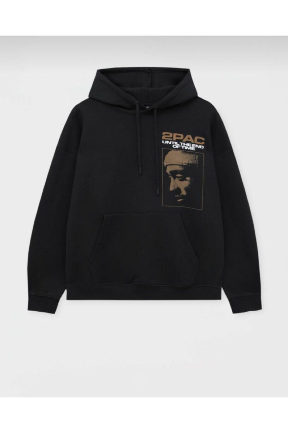 VBSV BES Tupac Printed Oversize Hooded Sweatshirt. Trendyol