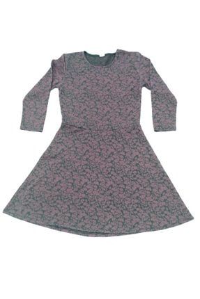 Kız Çocuk Pembe Renkli Desenli Elbise KK181