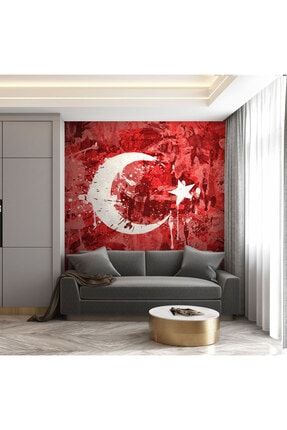 Bayrak Türkiye 3d Poster - 3 Boyutlu Tek Parça Duvar Kağıdı 20201202OSWL3D508