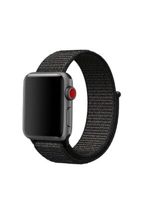 Apple Watch 38mm 40mm 41mm 1/2/3/4/5/6/se/7/8 Spor Loop Hasır Kordon 7 Black-red 11066