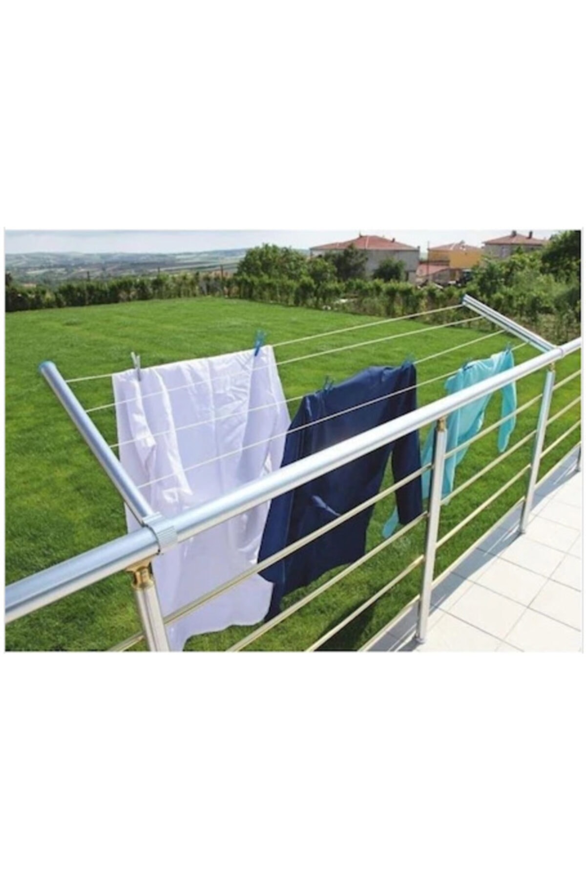 Process Boru Tipi Balkon Çamaşır Kurutma Askısı Askılığı Çamaşır Kurutmalık