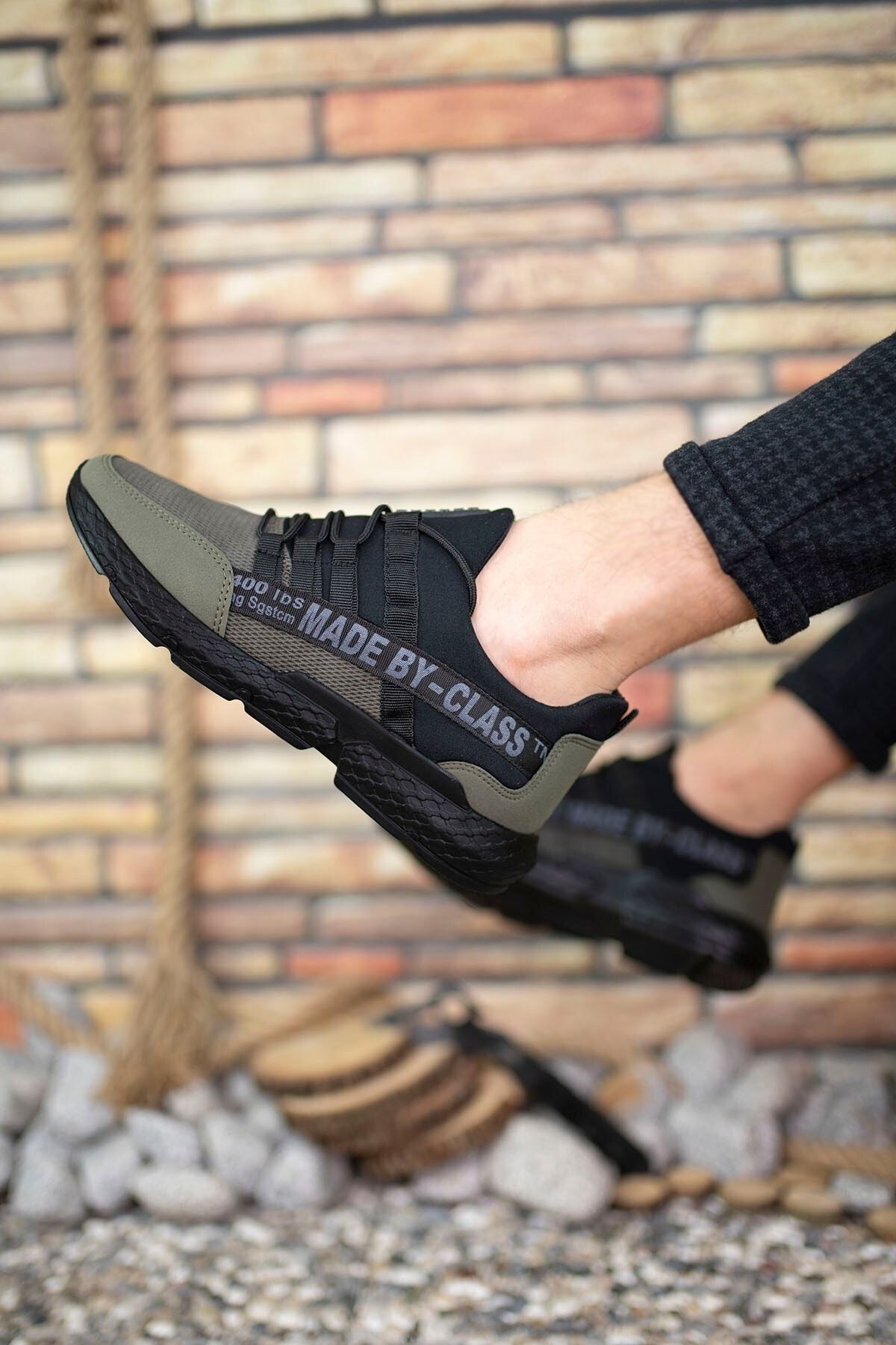 Riccon-Χακί Ανδρικά Sneakers Sneakers 0012SANTO 2