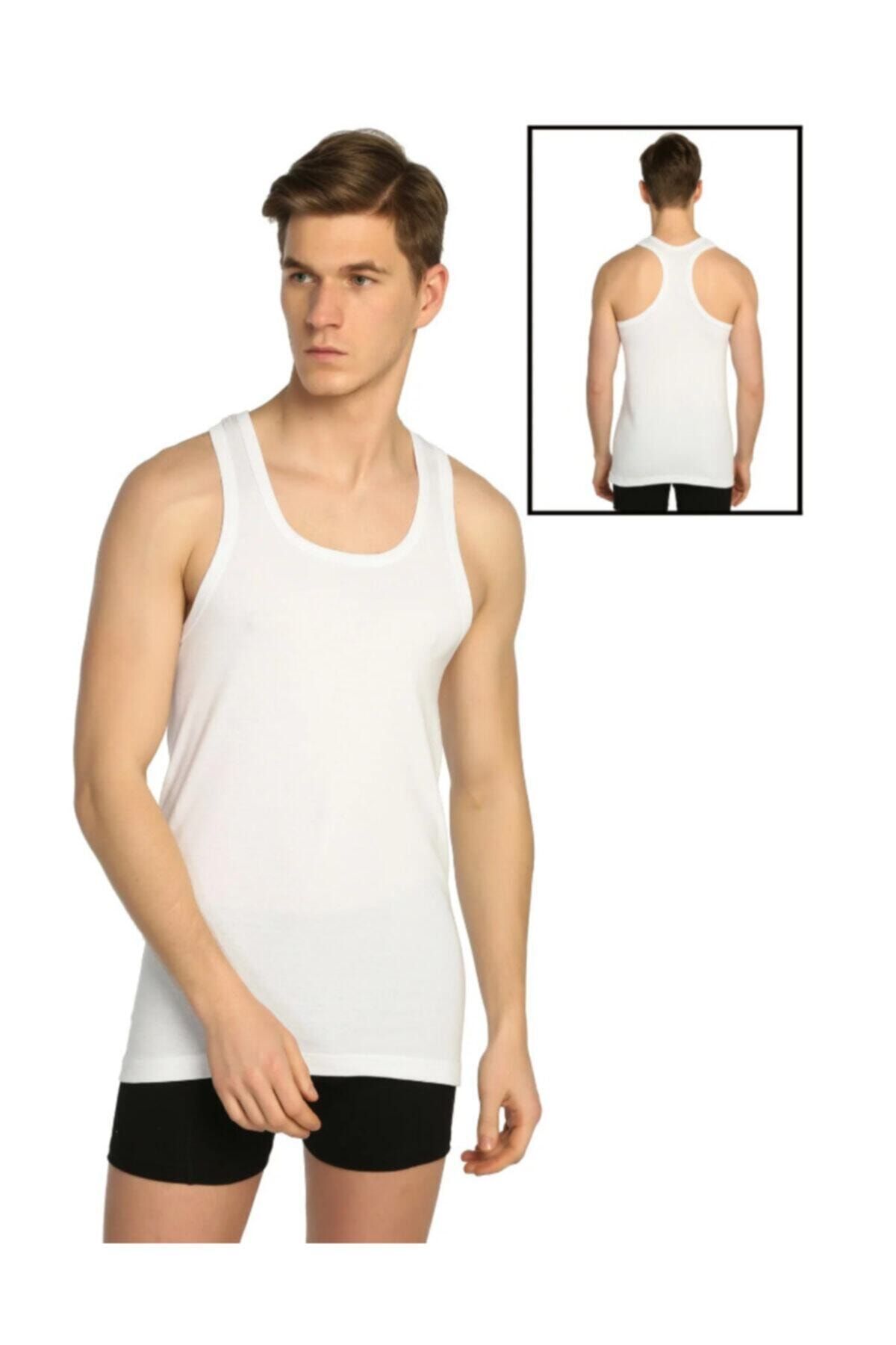 Tutku Pachet De 6 Bărbați, Alb, Cu Nervuri Sportive Sportive Elf568tccm6 Sezon Nou Masculin - L