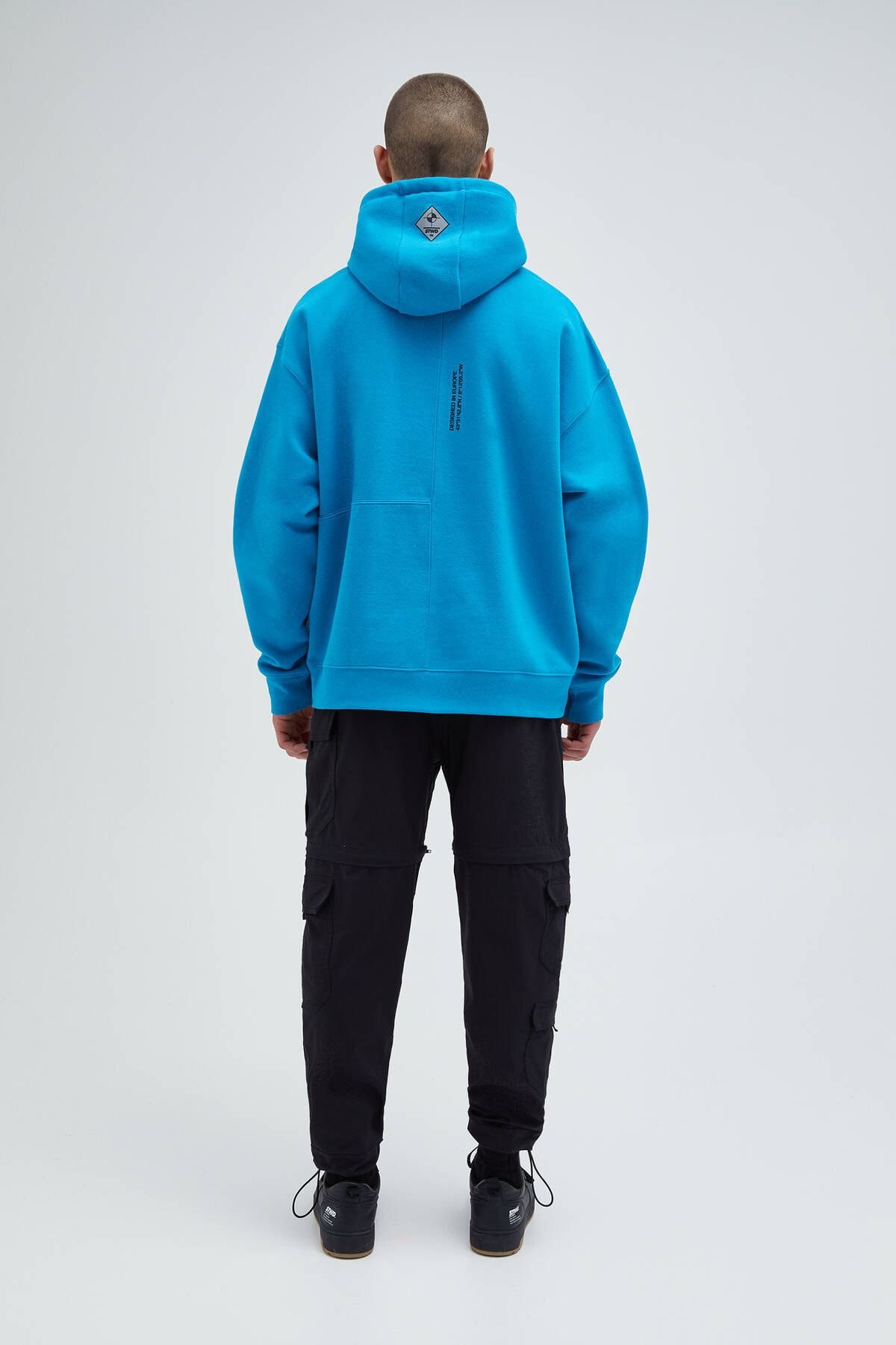 pull bear erkek yogun mavi yamali premium kapusonlu sweatshirt 09594511 fiyati yorumlari trendyol