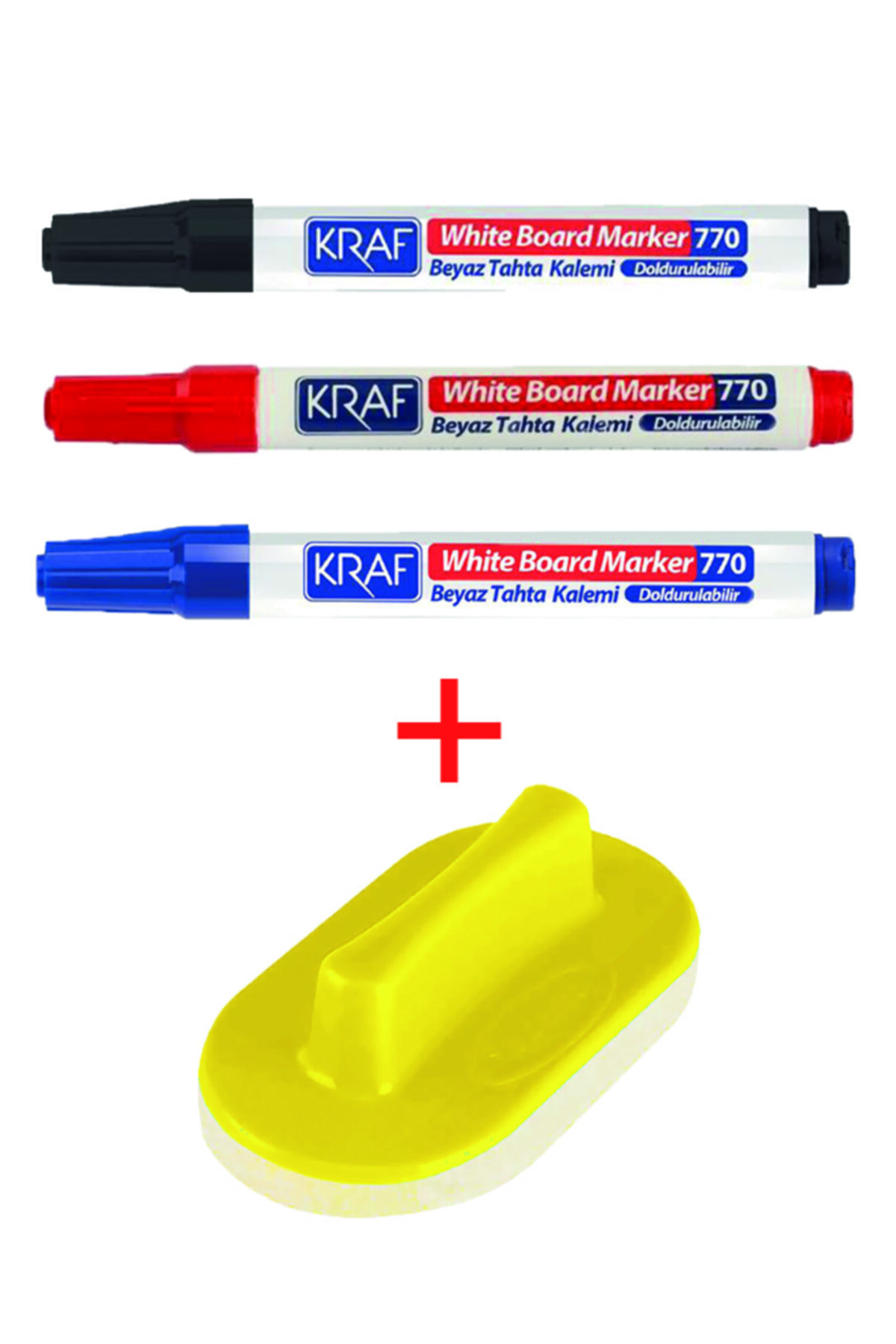 KRAF Tahta Kalemi Seti Doldurulabilir Tahta Silgili 3lü Set