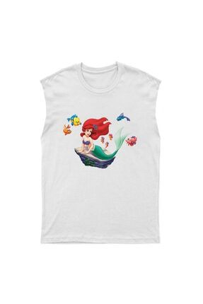 Küçük Deniz Kızı - Little Mermaid Kesik Kol Tişört Kolsuz T-shirt Bkt1204 BKT1204