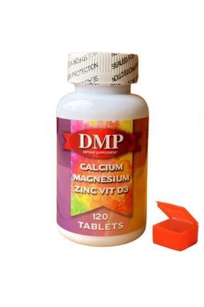 Kalsiyum Magnezyum Çinko Vitamin D3 120 Tablets + Hap Kutusu Dmp Calcium