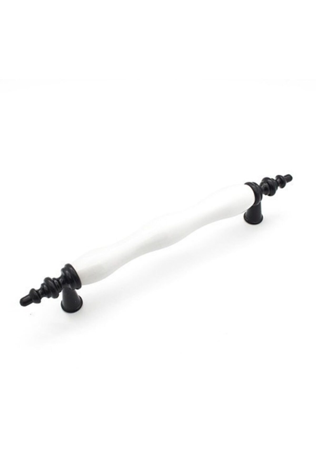 Lider Beyaz Siyah 128 Mm Düz Mobilya Polimer Kulp