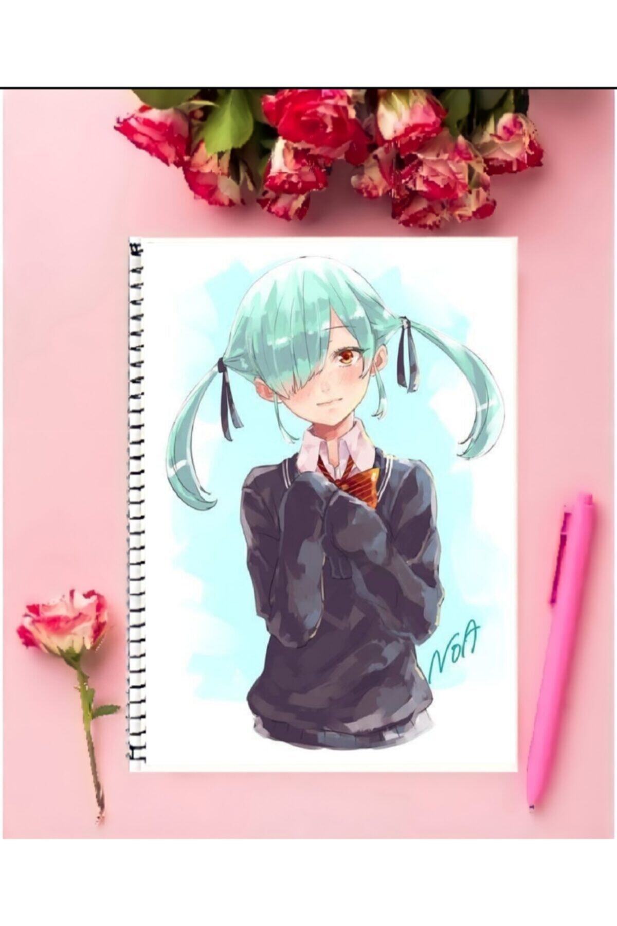 ROLLAS STORE-Yam Ada Kun To 7 Nin No M Ajo Anime Notebook 1 Piece Special Design A4 Size 21*29 Cm Wired Checkered 1