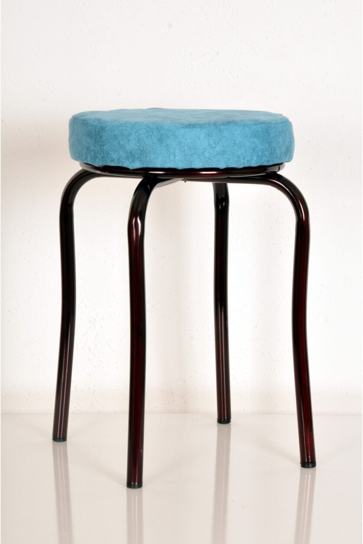 Single Blue Wipeable Fabric Burgundy Profile Octopus Stool Metal Stool Kitchen Stool