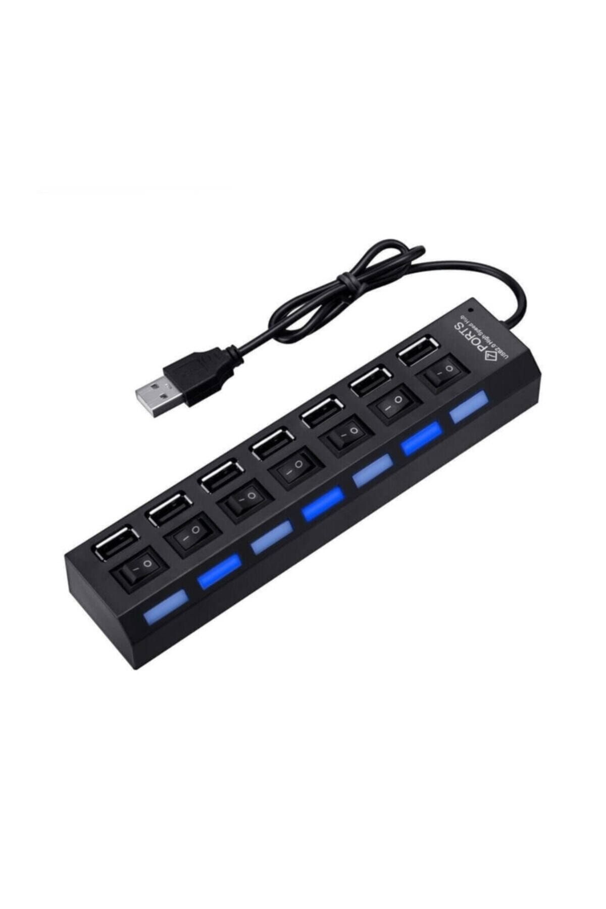 WOZLO-7 Port Usb Hub Multiplexer With On / Off Button Illuminated 3