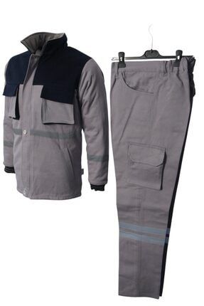 Kışlık Iş Pantolonu Ve Ceket Takımı Gri Lacivert UI-KIŞLIKTAKIM-LG-2