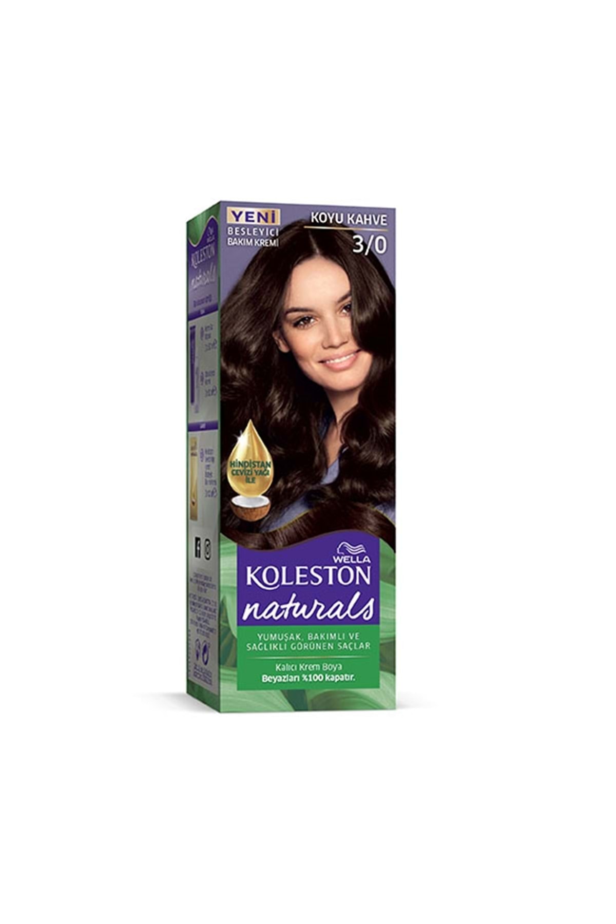 ولا کرم مراقبت مغذی Wella Naturals 3/0 قهوه ای تیره