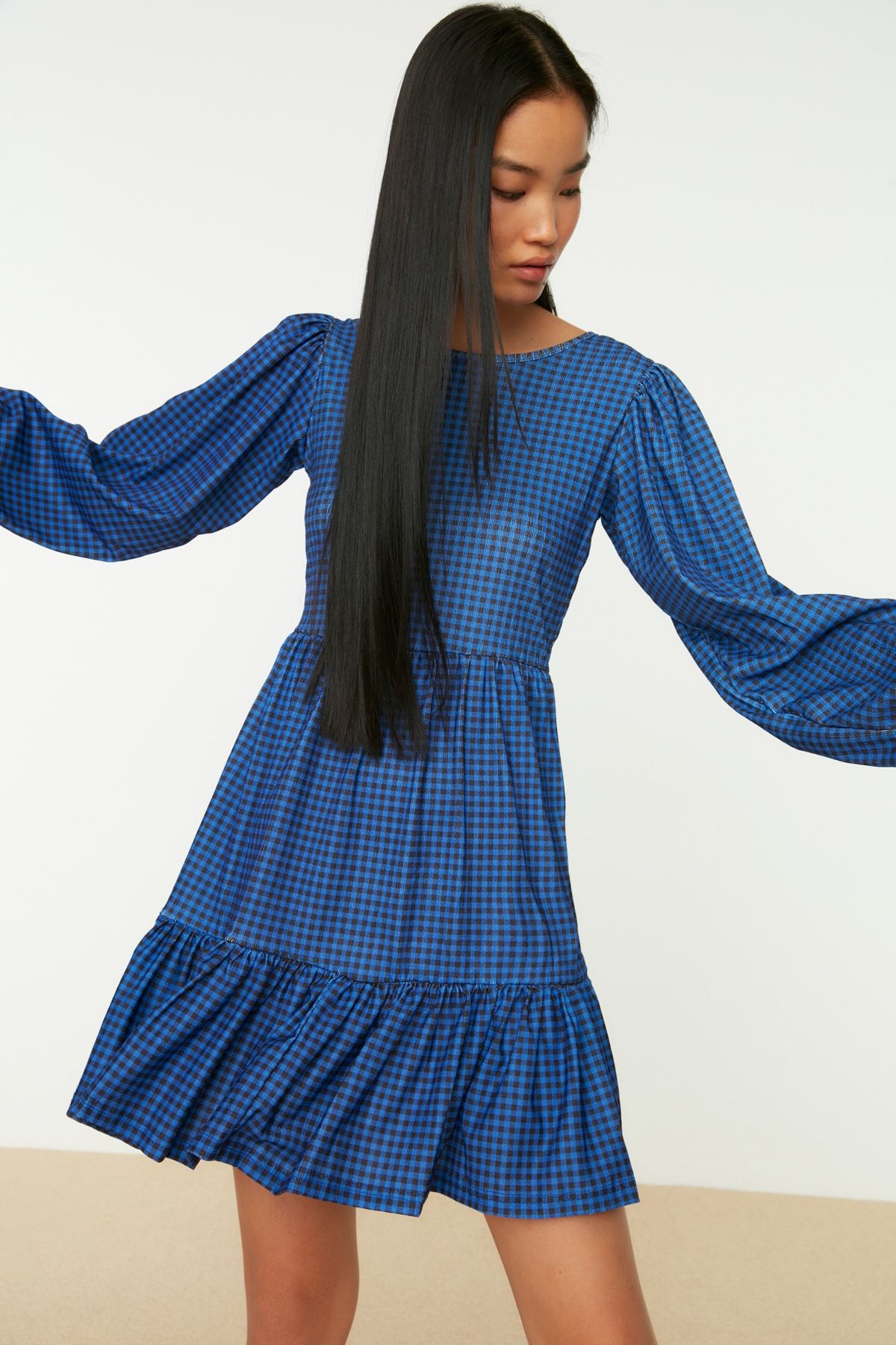 Trendyol Collection Kleid Dunkelblau Skater Fast ausverkauft