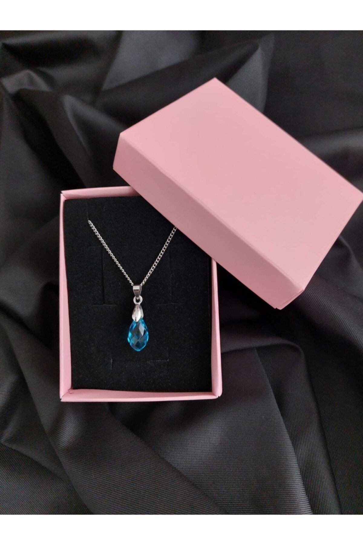 REN AKSESUAR Blue Drop Stone Necklace Trendyol