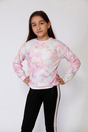 Kız Çocuk Batik Desenli Sweatshirt Pamuklu SWEATSHİRT4