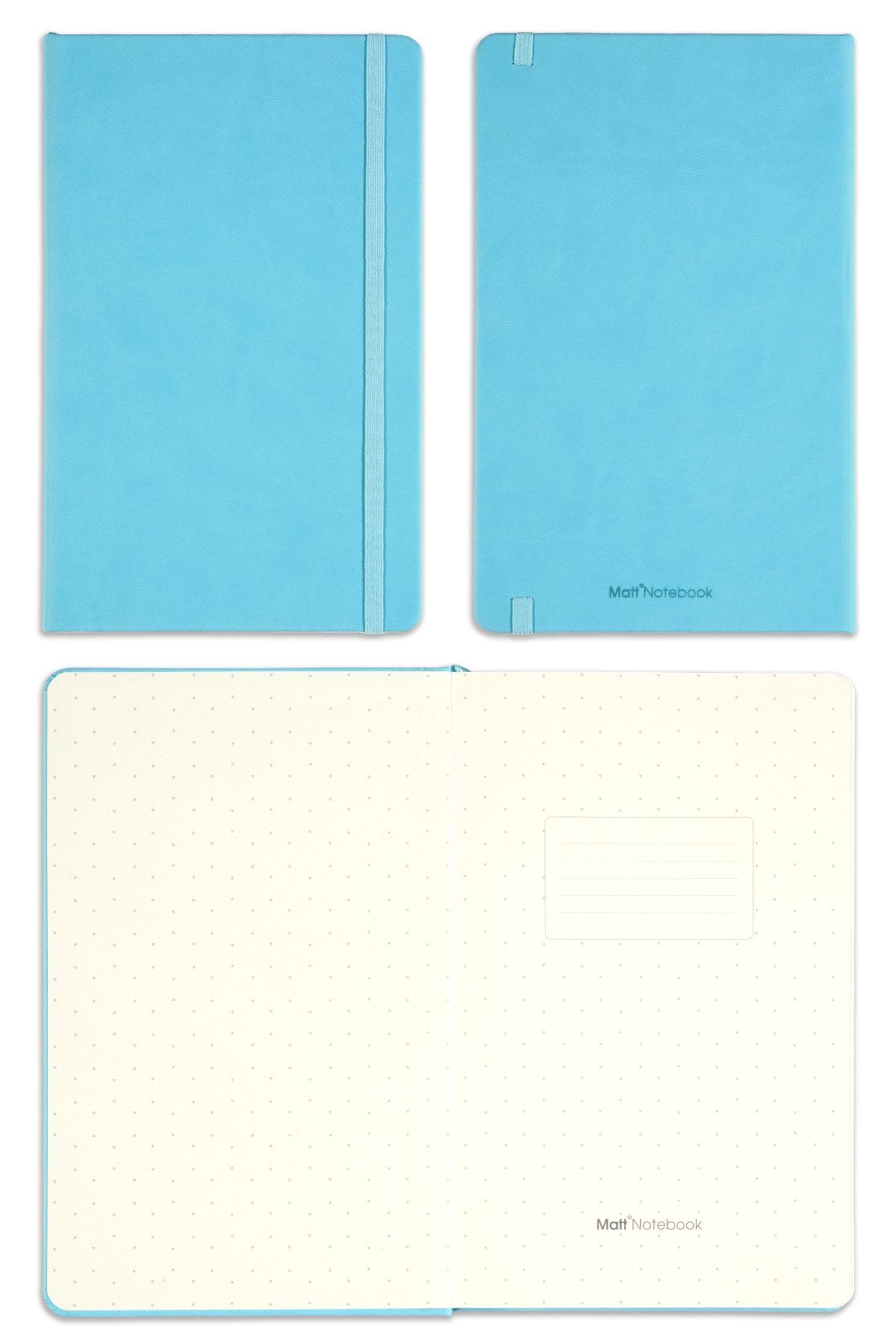 Matt Notebook-Caiet elastic 13x21 albastru punctat. 6
