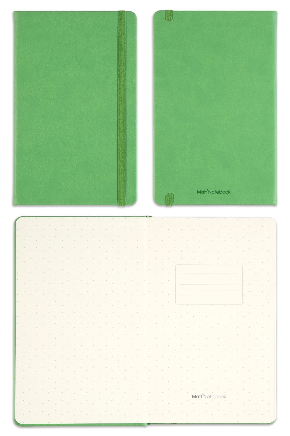 Matt Notebook-دفتر مرن مقاس 13 × 21 باللون الأخضر العادي 6