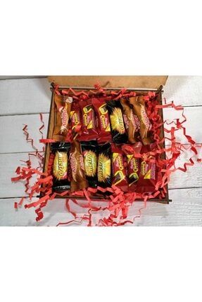 Kırmızı Ahşap Kutuda Çikolatalı Konsept Hediye Seti , Hediye Kutusu Sevgiliye Hediye CDHÇ