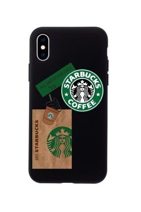 Iphone Xr Starbucks Desenli Siyah Telefon Kılıfı EASTARBUCKSS0003
