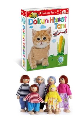 Circle Toys 6'lı Ahşap Kukla Aile + Dokun Hisset Tanı Seti ubl1045