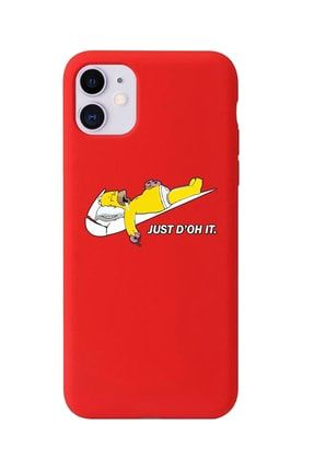 Iphone 11 Kırmızı Lansman Simpson Just Tasarımlı Dayanıklı Kılıf IP11-LSJ25
