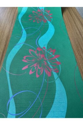 Koyu Yeşil Üzeri Çiçek Desenli Ithal Vinly Duvar Kağıdı (5m²) 51905