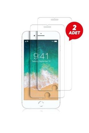 Iphone 7 Plus 8 Plus Uyumlu Temperli Şeffaf Kenarlı Ekran Koruyucu Kırılmaz Telefon Camı 2'li Paket KIRILMAZCAM7PLUS