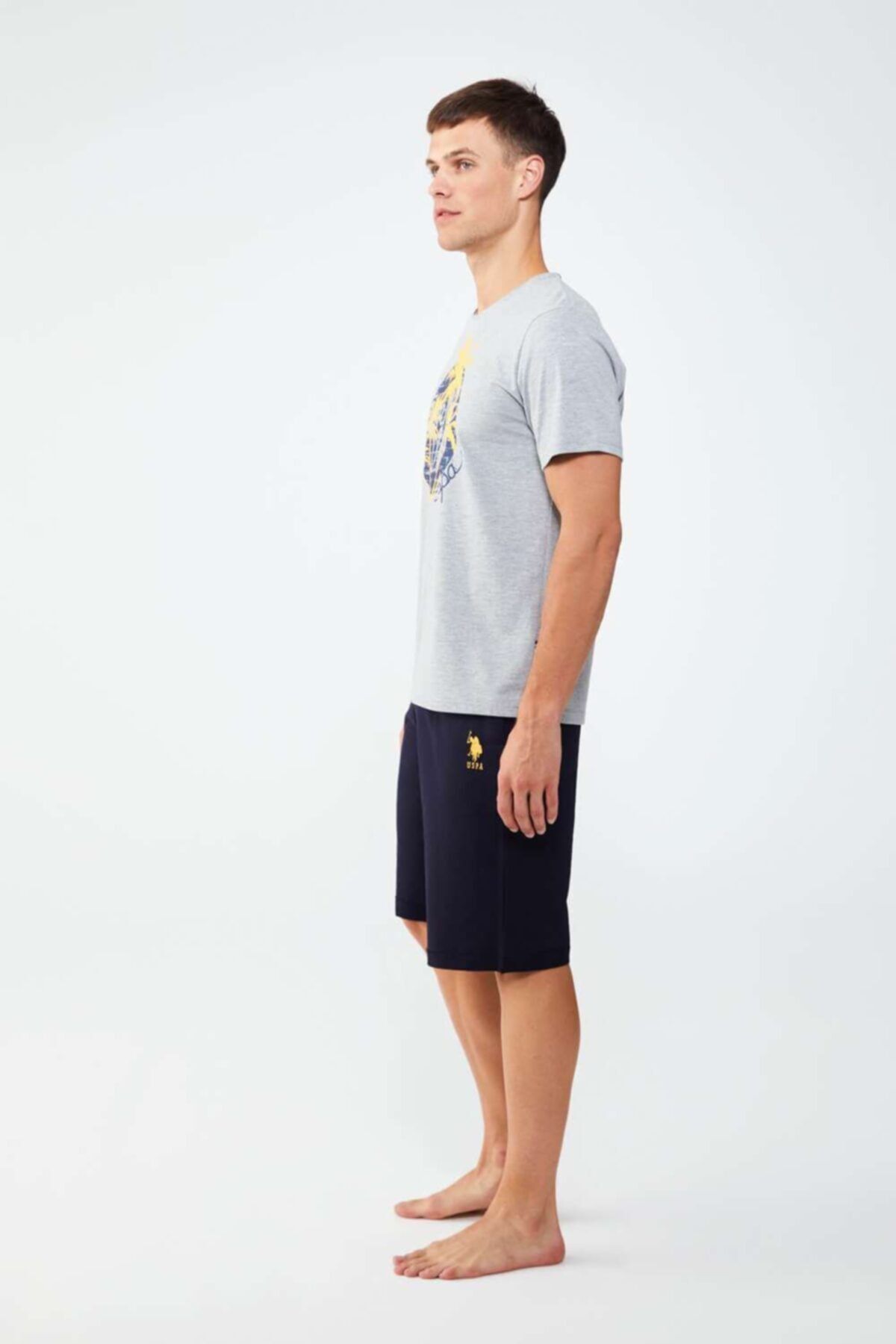 U.S. Polo Assn. ست تیشرت مردانه خاکستری ملانژ