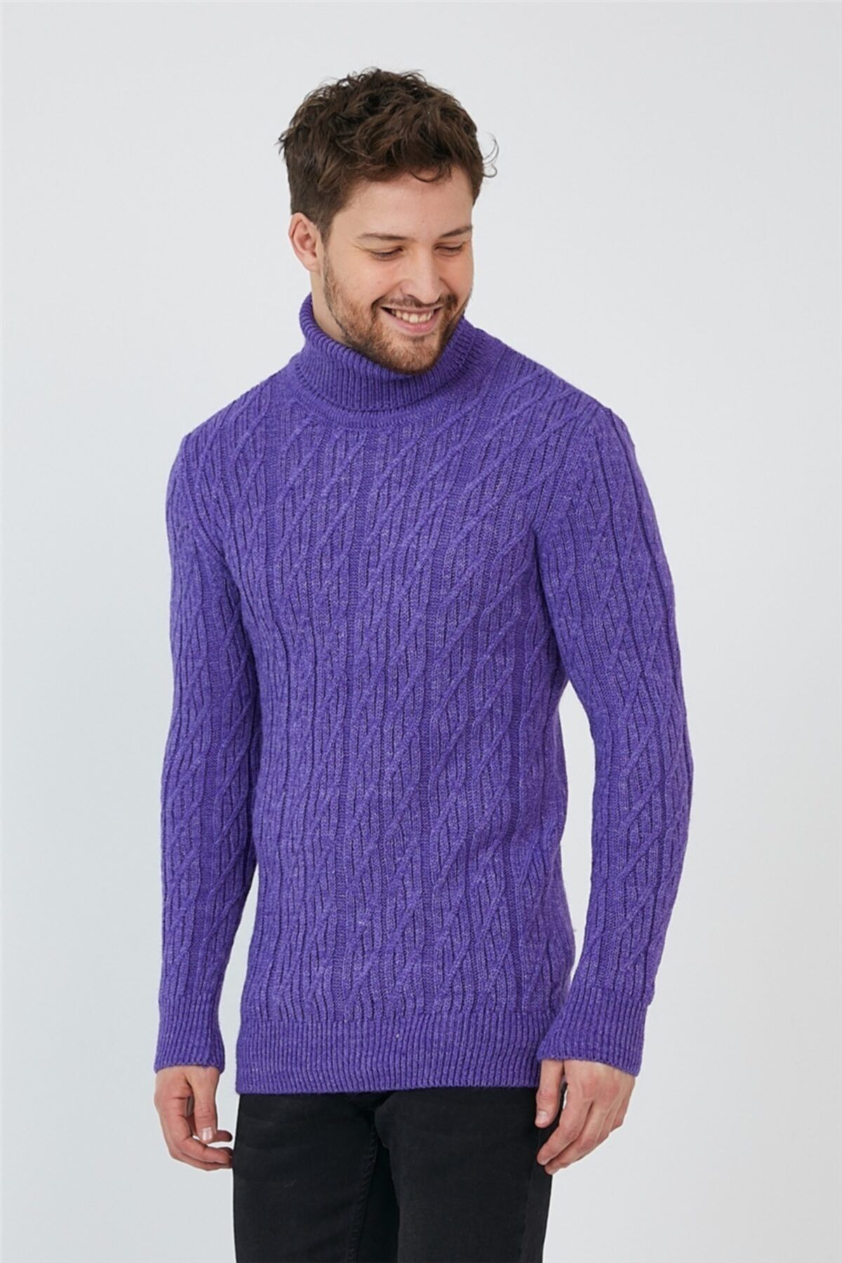 Mens purple turtleneck sweater hot sale
