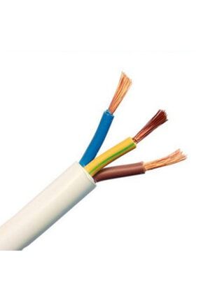 3x2.5mm Ttr Çok Telli Bakır Kablo 5 Metre Beyaz Renk / Tam Bakır Kablo İnc325