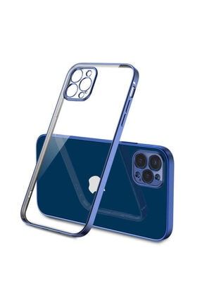 Iphone 12 Pro Uyumlu Kılıf Box Kamera Korumalı Renkli Silikon Mavi krks20350875782723