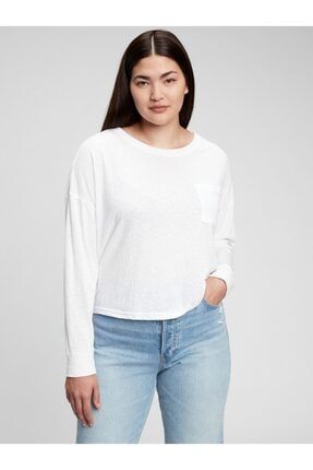 Kadın Beyaz Uzun Kollu T-shirt 758078