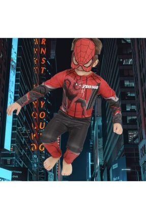 Erkek Çocuk Yaşayan Efsane Spiderman Kahraman Örümcek Adam Peter Parker Maskeli Kostüm Lolmaskcostumes
