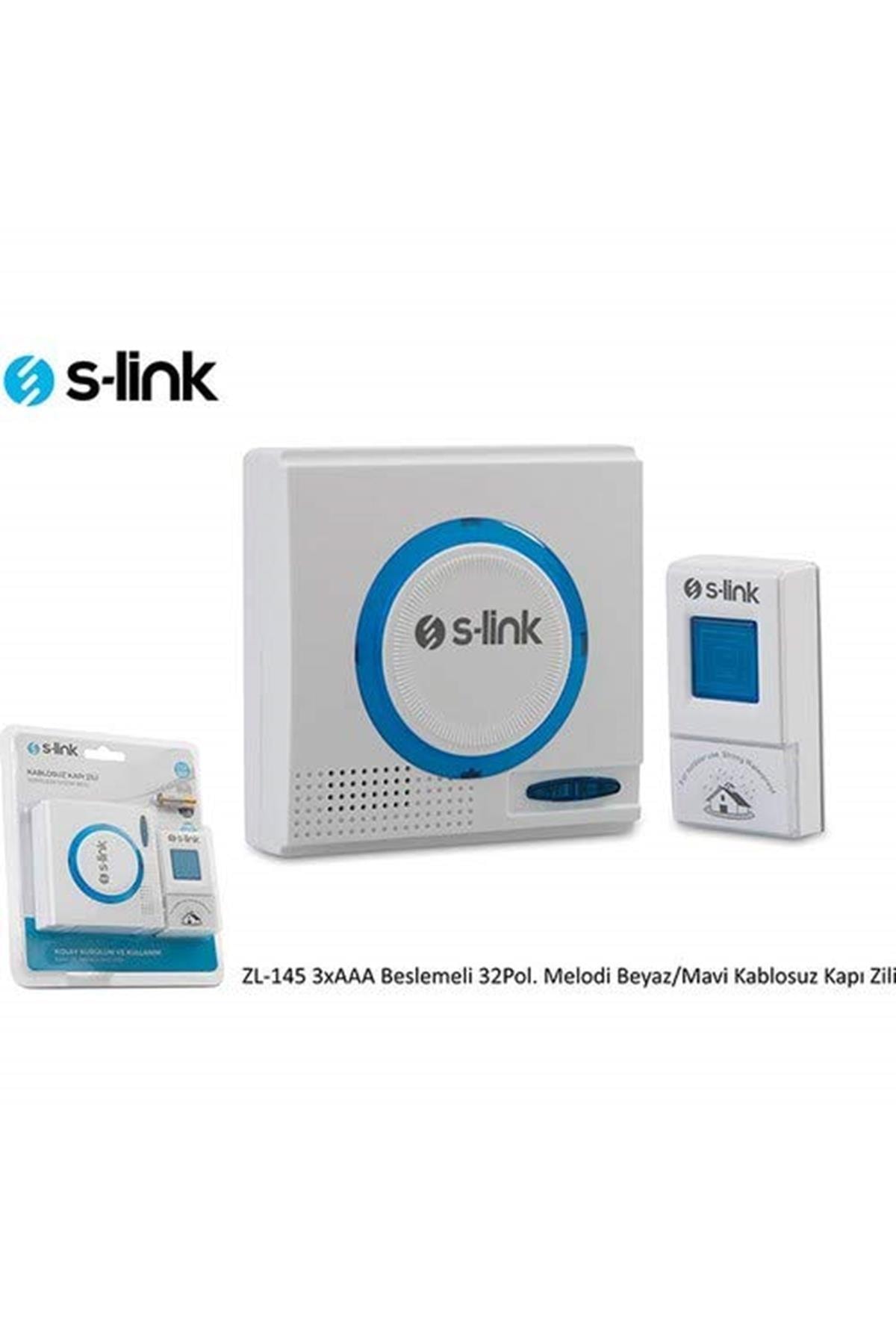 S-Link Zl-145 3xaa Beslemeli 32pol. Melodi Beyaz/mavi Kablosuz Kapı Zili  Fiyatı, Yorumları - TRENDYOL